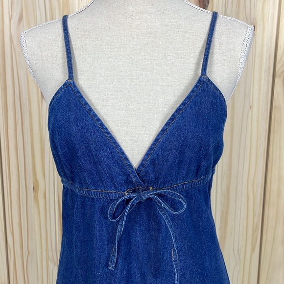 Tommy Jeans Denim Empire Waist Sundress Size M EUC - Picture 3 of 11